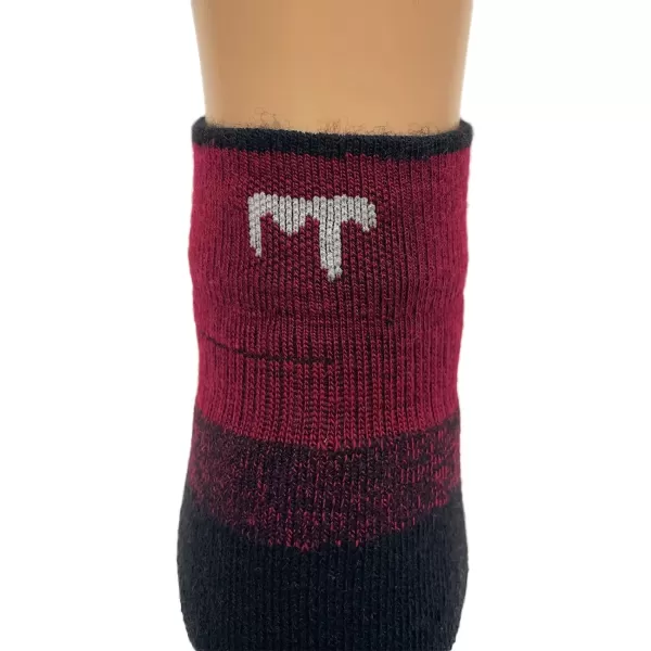 Minus33 Merino Wool Clothing Mountain Heritage Full Cushion Ankle Socks Made in USA New HampshireTrue Red