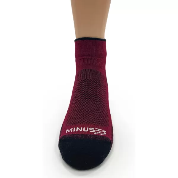 Minus33 Merino Wool Clothing Mountain Heritage Full Cushion Ankle Socks Made in USA New HampshireTrue Red