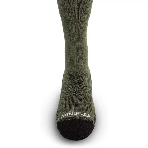 Minus33 Merino Wool Clothing Mountain Heritage Full Cushion Crew Socks Made in USA New HampshireOlive Drab