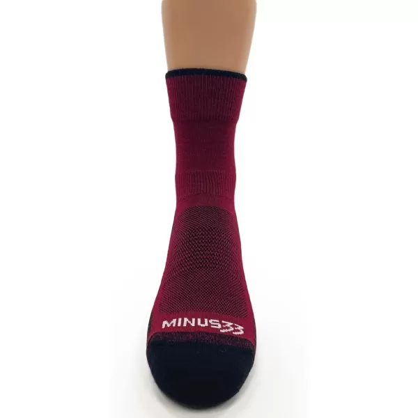 Minus33 Merino Wool Clothing Mountain Heritage Full Cushion Crew Socks Made in USA New HampshireTrue Red