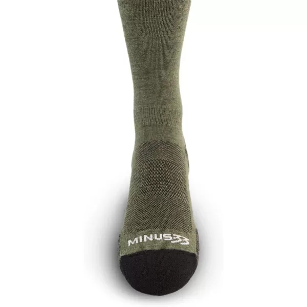 Minus33 Merino Wool Clothing Mountain Heritage Light Cushion Full Length Socks Made in USA New HampshireOlive Drab