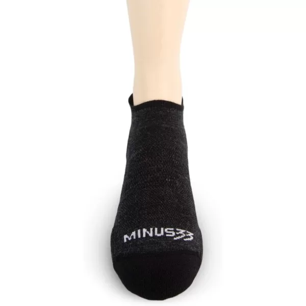 Minus33 Merino Wool Clothing Mountain Heritage Light Cushion No Show Tab Socks Made in USA New HampshireBlack