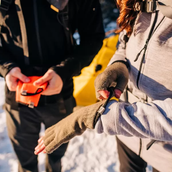 Minus33 Merino Wool Fingerless Glove LinerBlaze Orange