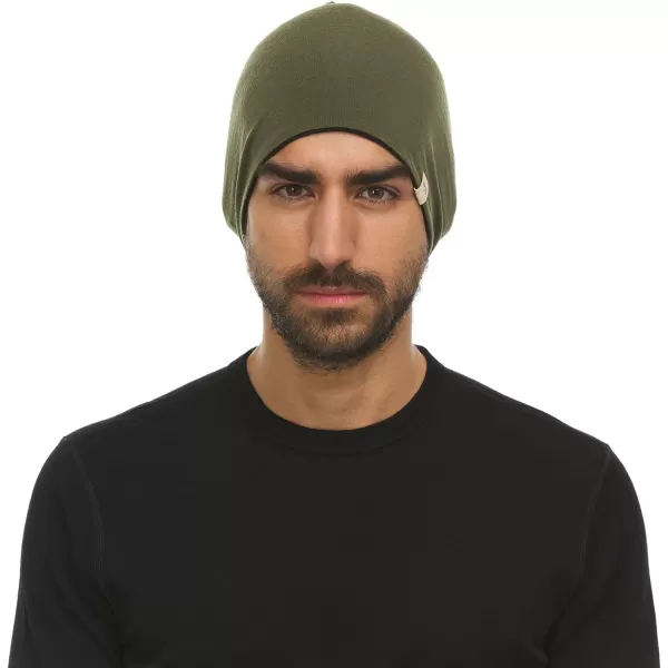 Minus33 Merino Wool Micro Weight Reversible BeanieOlive Drab  Black