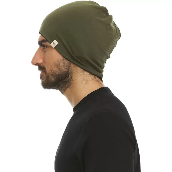 Minus33 Merino Wool Micro Weight Reversible BeanieOlive Drab  Black