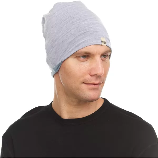 Minus33 Merino Wool Micro Weight Reversible BeanieSlate Blue  Ash Gray