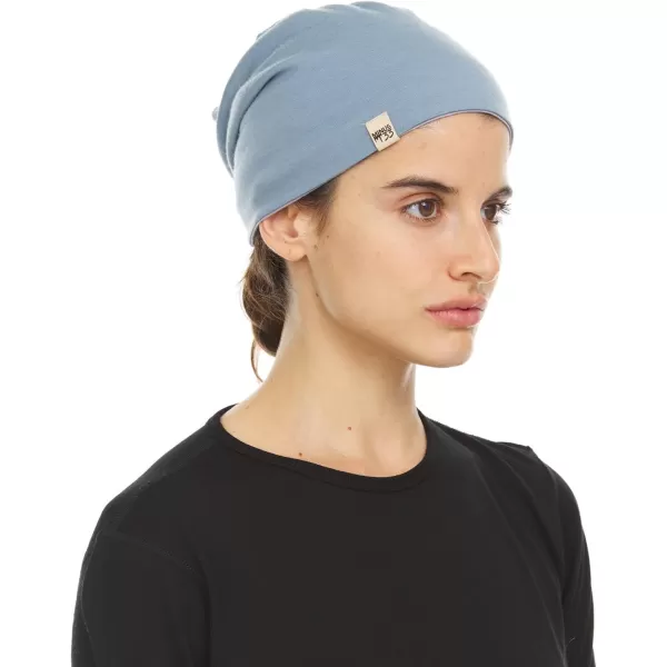 Minus33 Merino Wool Micro Weight Reversible BeanieSlate Blue  Ash Gray