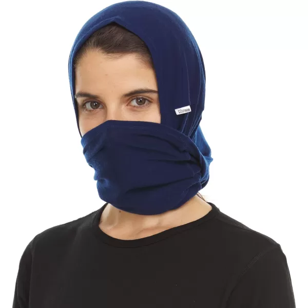 Minus33 Merino Wool Micro Weight Woolverino Multiclava  Multifunctional Headwear  UV Protection  Hiking Neck GaiterNavy Blue