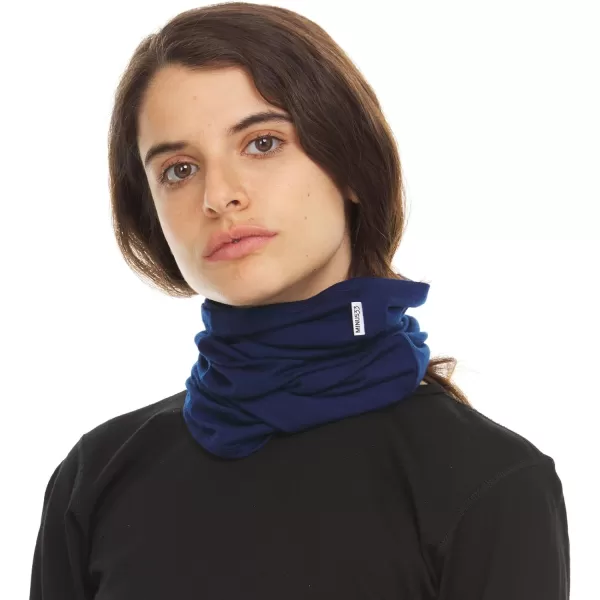 Minus33 Merino Wool Micro Weight Woolverino Multiclava  Multifunctional Headwear  UV Protection  Hiking Neck GaiterNavy Blue