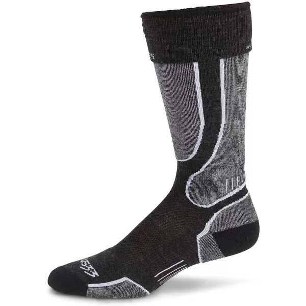 Minus33 Merino Wool Mountain Heritage Elite Light Snowboard Socks  Made in the USA  NoSlip Over the Calf SocksBlack