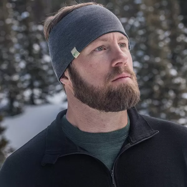 Minus33 Merino Wool Reversible HeadbandCharcoal GrayBlack