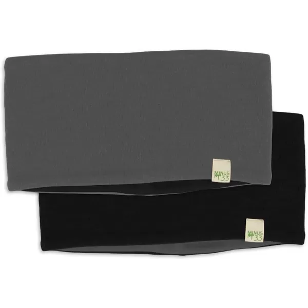 Minus33 Merino Wool Reversible HeadbandCharcoal GrayBlack