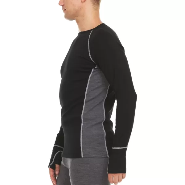 Minus33 Merino Wool Woolverino Mens Midweight Long Sleeve Crew  85 Merino Wool 13 Nylon 2 SpandexBlack Charcoal Gray