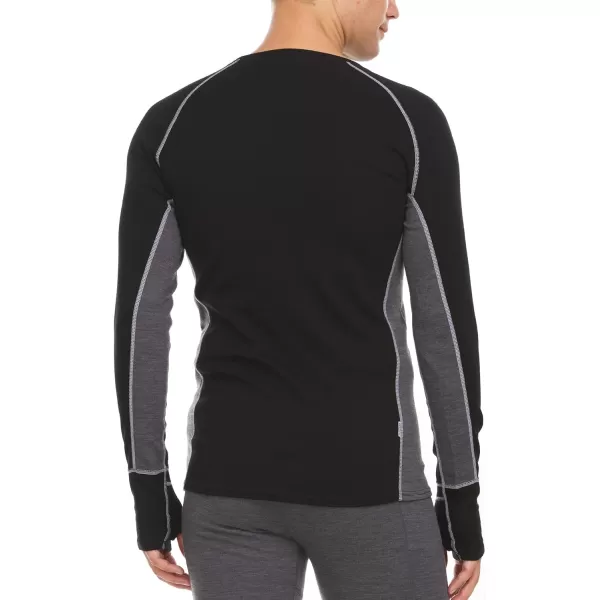 Minus33 Merino Wool Woolverino Mens Midweight Long Sleeve Crew  85 Merino Wool 13 Nylon 2 SpandexBlack Charcoal Gray