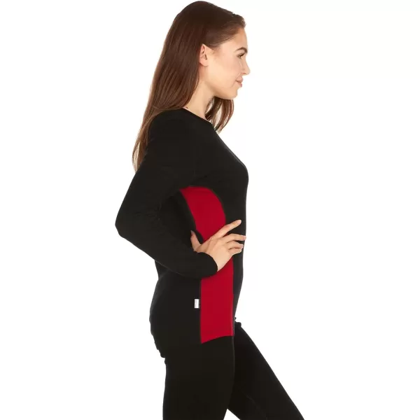 Minus33 Womens Ossipee Midweight Crew Top  100 Merino Wool  Long Sleeve Thermal Base Layer  No Itch Renewable FabricBlack True Red