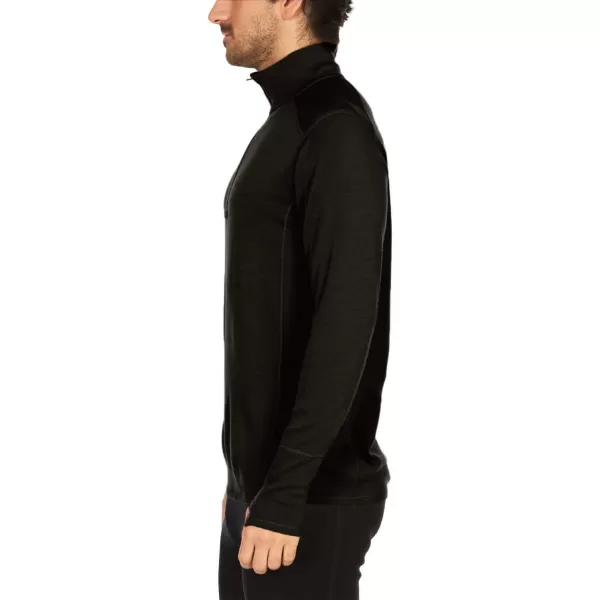 Minus33100 Merino Wool  Isolation Mens Midweight Quarter Zip  Warm Pullover  Outdoor Recreation SweaterBlack