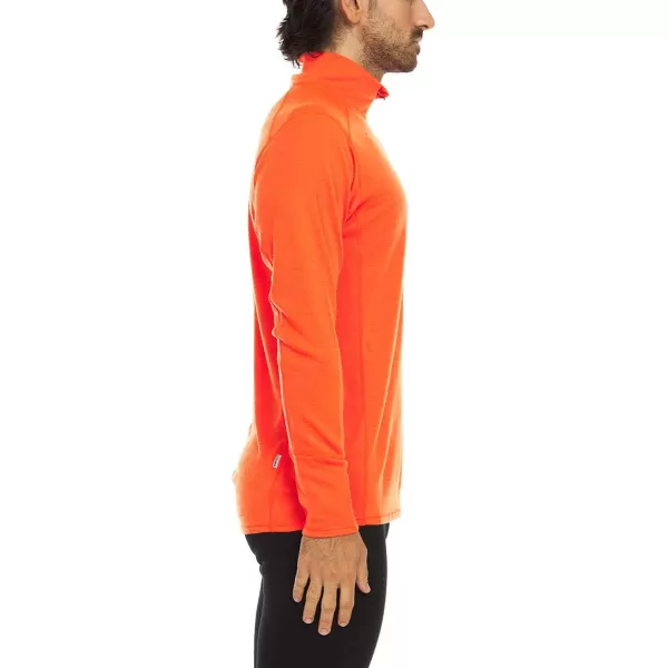 Minus33100 Merino Wool  Isolation Mens Midweight Quarter Zip  Warm Pullover  Outdoor Recreation SweaterBlaze Orange