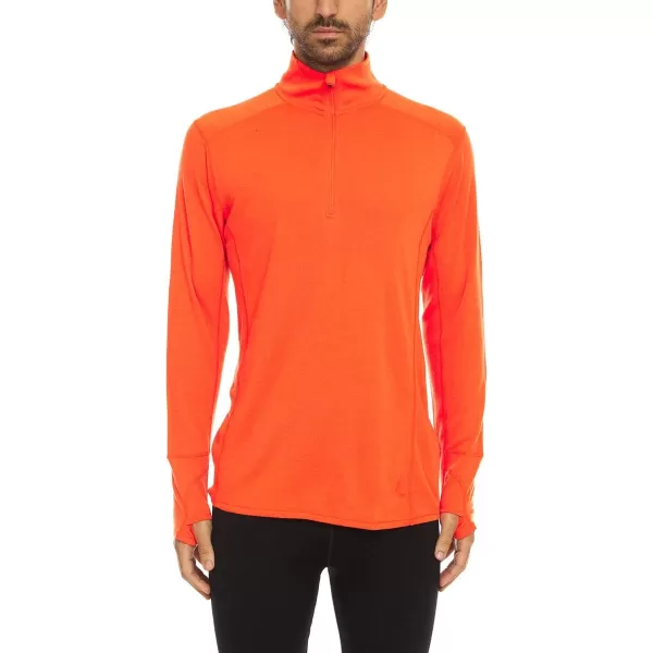 Minus33100 Merino Wool  Isolation Mens Midweight Quarter Zip  Warm Pullover  Outdoor Recreation SweaterBlaze Orange