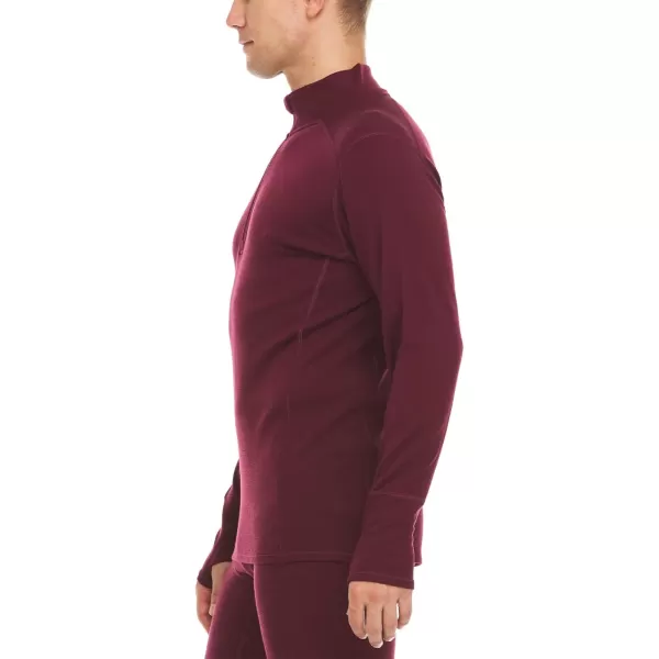 Minus33100 Merino Wool  Isolation Mens Midweight Quarter Zip  Warm Pullover  Outdoor Recreation SweaterBurgundy