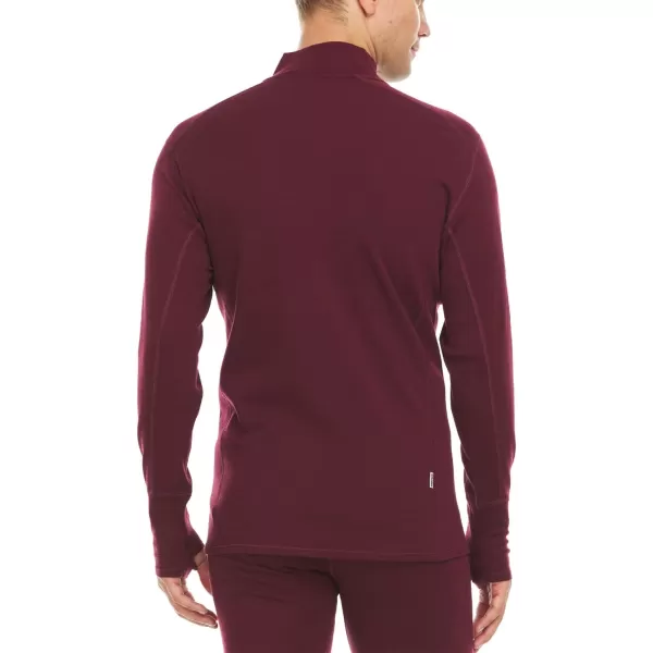 Minus33100 Merino Wool  Isolation Mens Midweight Quarter Zip  Warm Pullover  Outdoor Recreation SweaterBurgundy