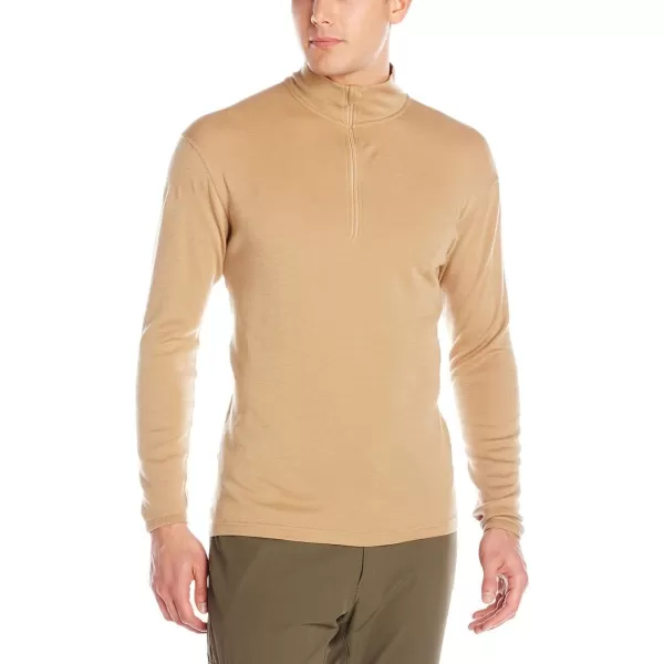 Minus33100 Merino Wool  Isolation Mens Midweight Quarter Zip  Warm Pullover  Outdoor Recreation SweaterDesert Sand