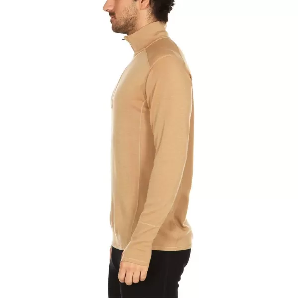 Minus33100 Merino Wool  Isolation Mens Midweight Quarter Zip  Warm Pullover  Outdoor Recreation SweaterDesert Sand