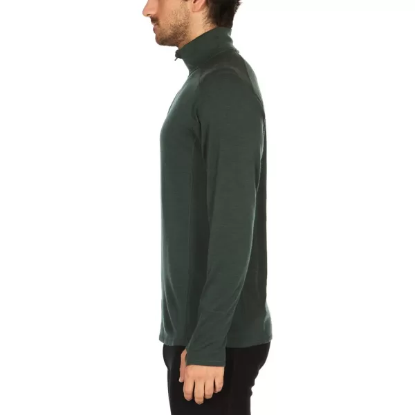 Minus33100 Merino Wool  Isolation Mens Midweight Quarter Zip  Warm Pullover  Outdoor Recreation SweaterForest Green