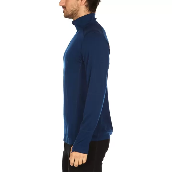 Minus33100 Merino Wool  Isolation Mens Midweight Quarter Zip  Warm Pullover  Outdoor Recreation SweaterNavy Blue