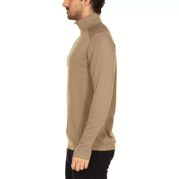 Minus33100 Merino Wool  Isolation Mens Midweight Quarter Zip  Warm Pullover  Outdoor Recreation SweaterTan 499