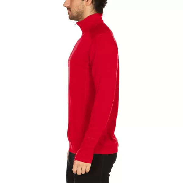 Minus33100 Merino Wool  Isolation Mens Midweight Quarter Zip  Warm Pullover  Outdoor Recreation SweaterTrue Red