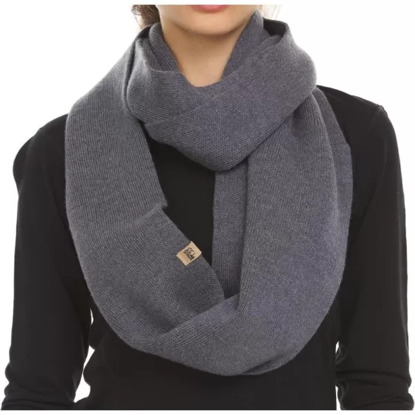 100 Merino Wool Everyday Knit Infinity Scarf  Winter Loop Scarf  Midweight Scarves for Women and MenCharcoal Gray