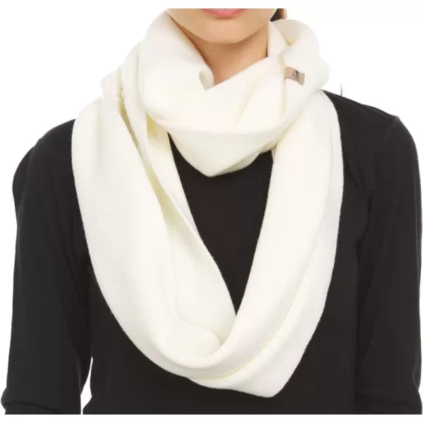 100 Merino Wool Everyday Knit Infinity Scarf  Winter Loop Scarf  Midweight Scarves for Women and MenNatural Cream