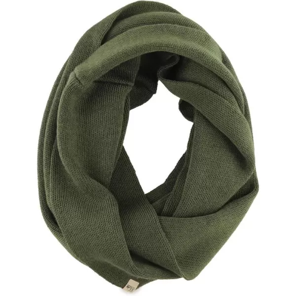 100 Merino Wool Everyday Knit Infinity Scarf  Winter Loop Scarf  Midweight Scarves for Women and MenOlive Drab