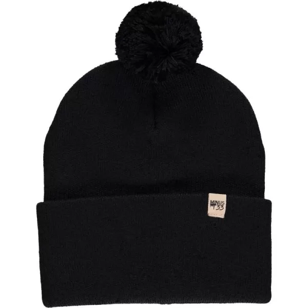 100 Merino Wool Midweight Everyday Knit Cuff Pom Beanie  Winter Pom Pom HatBlack