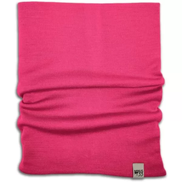 Minus33  Midweight Neck Gaiter  100 Merino Wool  Multipurpose Headwear  Skiing Neck Warmer  Winter Face MaskBlaze Pink