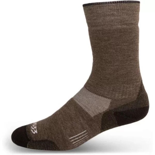 Minus33 All Season Lightweight Mountain Heritage Boot Sock  Made in the USA  Merino Wool Socks  Hiking SocksCoffee