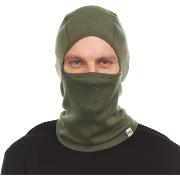 Minus33 Merino Wool  Expedition Balaclava  Cold Weather Ski Face Mask  HeavyweightOlive Drab