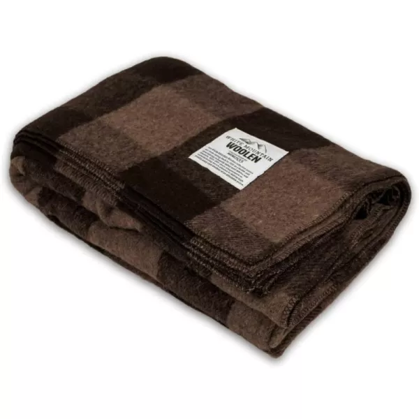 Minus33 Merino Wool  White Mountain Woolen Lodge Twin Blanket  Warm Throw Blanket  Picnic Blanket  80 Recycled Wool  65W x 90L  Brown and Tan PlaidBrown and Tan