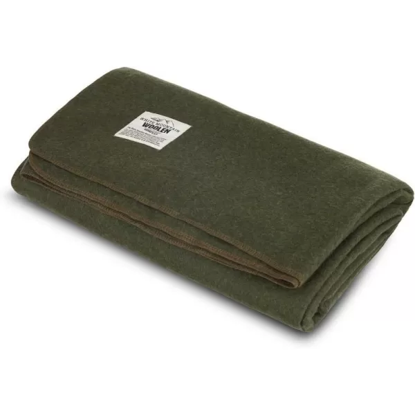 Minus33 Merino Wool  White Mountain Woolen Lodge Twin Blanket  Warm Throw Blanket  Picnic Blanket  80 Recycled Wool  65W x 90L  Brown and Tan PlaidOlive Green