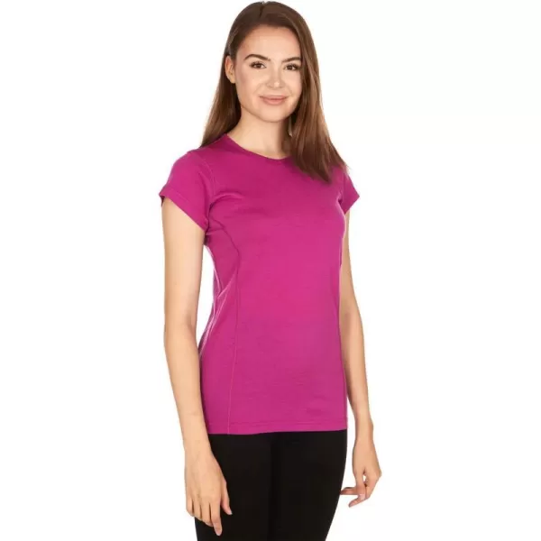 Minus33 Merino Wool 2001 Appalachia Womens Lightweight Short Sleeve Crew  No Itch Renewable FabricRadiant Violet