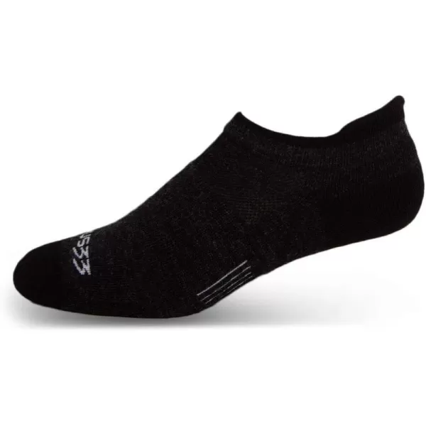 Minus33 Merino Wool Clothing Mountain Heritage All Season Lightweight No Show Tab Socks Made in USA New HampshireBlack