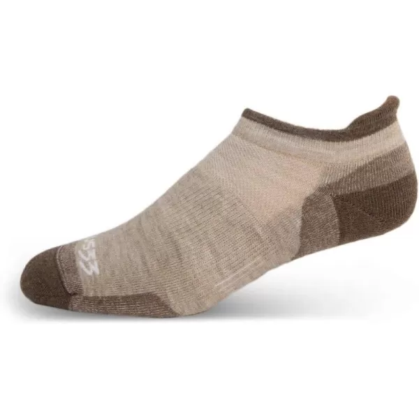 Minus33 Merino Wool Clothing Mountain Heritage All Season Lightweight No Show Tab Socks Made in USA New HampshireOatmeal