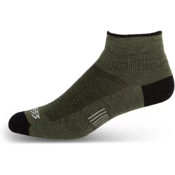 Minus33 Merino Wool Clothing Mountain Heritage Ankle Liner Socks Made in USA New HampshireOlive Drab