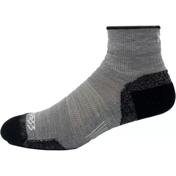 Minus33 Merino Wool Clothing Mountain Heritage Full Cushion Ankle Socks Made in USA New HampshireAsh Gray