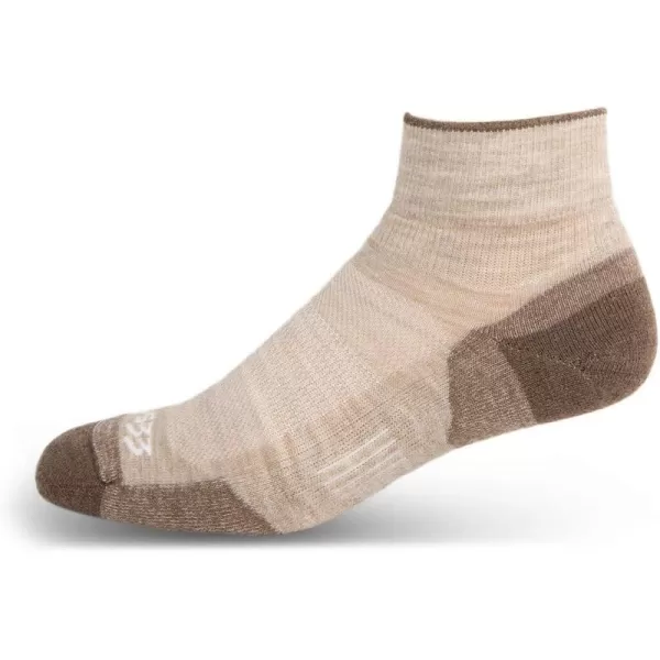 Minus33 Merino Wool Clothing Mountain Heritage Full Cushion Ankle Socks Made in USA New HampshireOatmeal