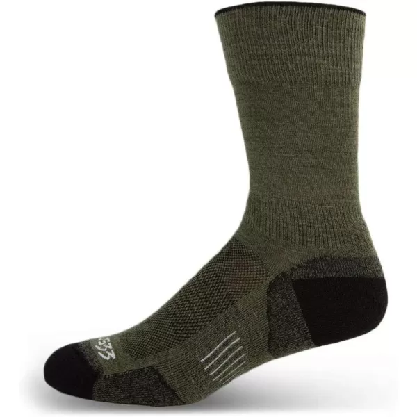 Minus33 Merino Wool Clothing Mountain Heritage Full Cushion Boot Socks Made in USA New HampshireOlive Drab