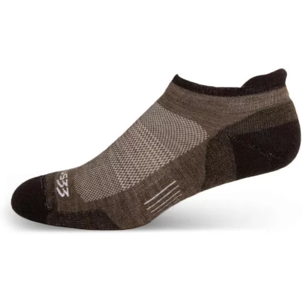 Minus33 Merino Wool Clothing Mountain Heritage Full Cushion No Show Tab Socks Made in USA New HampshireCoffee