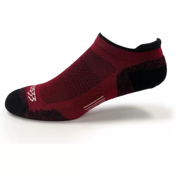 Minus33 Merino Wool Clothing Mountain Heritage Full Cushion No Show Tab Socks Made in USA New HampshireTrue Red