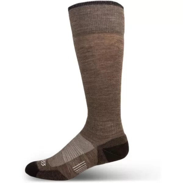 Minus33 Merino Wool Clothing Mountain Heritage Light Cushion Full Length Socks Made in USA New HampshireCoffee