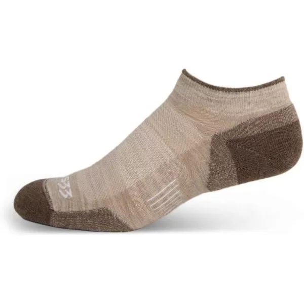 Minus33 Merino Wool Clothing Mountain Heritage Light Cushion No Show Socks Made in USA New HampshireOatmeal